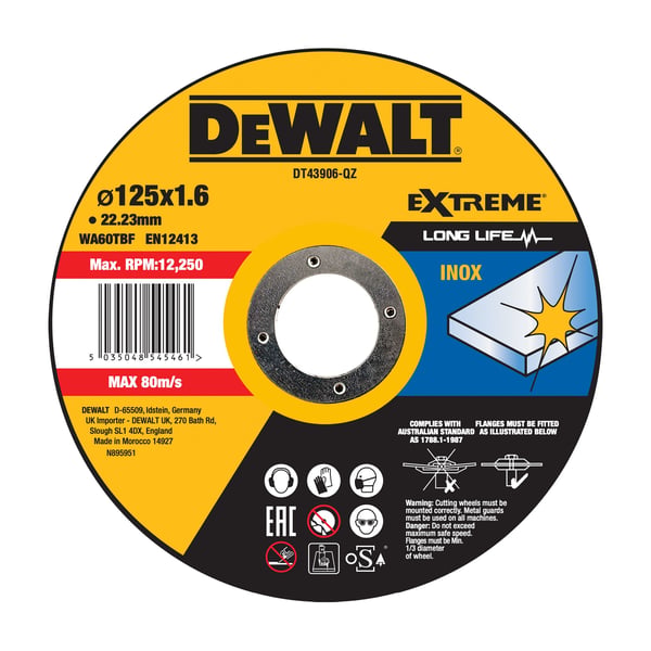 DeWALT DT43906-QZ tilbehør vinkelsliber Skæreskive