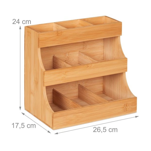 Relaxdays 10045695 Hylde til bordplade Fritstående Bamboo, MDF Naturlig
