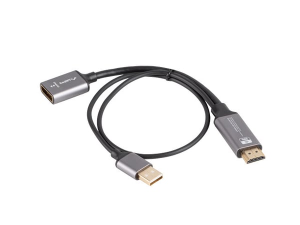Pikkukuva 1 / 3: Lanberg AD-HD-DP-02 videokaapeli-adapteri 0,2 m HDMI-tyyppi A (vakio) DisplayPort Hopea