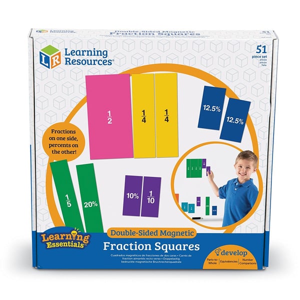 Miniatyrbillede 3 af 5: Learning Resources Double-Sided Magnetic Demonstration Rainbow Fraction Squares