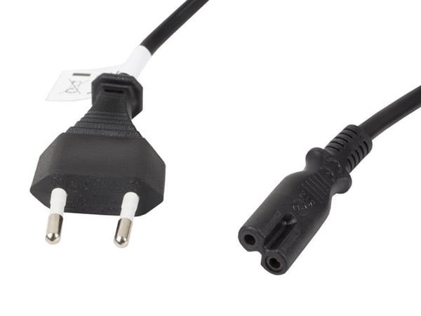 Miniatyrbillede 2 af 2: Lanberg CA-C7CA-11CC-0030-BK el-ledning Sort 3 m CEE7/16 C7 forbinder