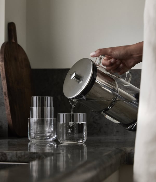 AARKE Purifier Vattenfilter kanna 2,36 l Rostfritt stål, Transparent