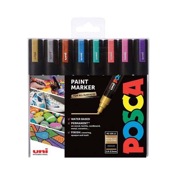 Pikkukuva 2 / 2: POSCA PC-5M tussi 1 kpl Pyöreä pää Metallinsininen