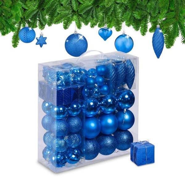 Relaxdays Weihnachtskugeln im 110er Set Kugle, juleornament Polystyren Flerfarvet 110 stk