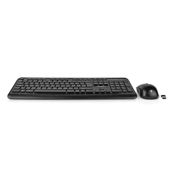 Nedis KBMCW100BKND tangentbord Mus inkluderad Kontor RF Trådlös QWERTY Nordic Svart