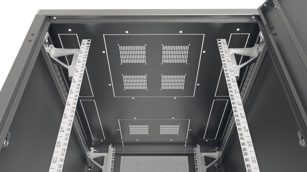 EFB Elektronik PRO-4282TS.P1P2 stativ 42U Fritstående reol Sort