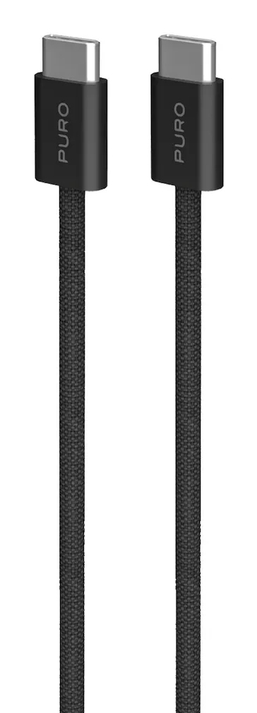 PURO PUCCCFABK415MTBLK USB-kabel USB 2.0 1,5 m USB C 0,48 Gbit/sek. 60 W Sort