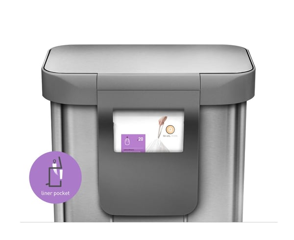 Miniatyrbillede 4 af 6: simplehuman CW2023 skraldespand 55 L Rektangulær Rustfrit stål