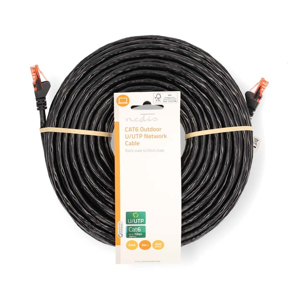 Miniatyrbillede 2 af 4: Nedis CCGL85900BK300 netværkskabel Sort 30 m Cat6 U/UTP (UTP)