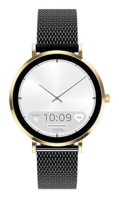 Miniatyrbillede 4 af 6: MaxCom FW28 3,02 cm (1.19") AMOLED 40 mm Digital 390 x 390 pixel Berøringsskærm Guld, Sort