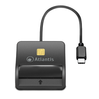 Atlantis Land P005-SMARTCR-C älykortin lukijalaite USB USB Type-C Musta