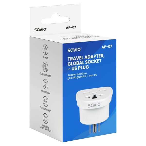 Miniatyrbillede 3 af 5: Savio AP-07 strømadapter og vekselret Universel 2500 W Hvid