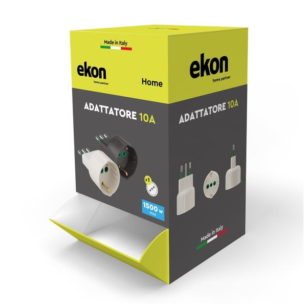Ekon ECELXADAPTSCHU10K pistorasia-adapteri Tyyppi L (IT) Tyyppi L (IT) + Tyyppi F Musta