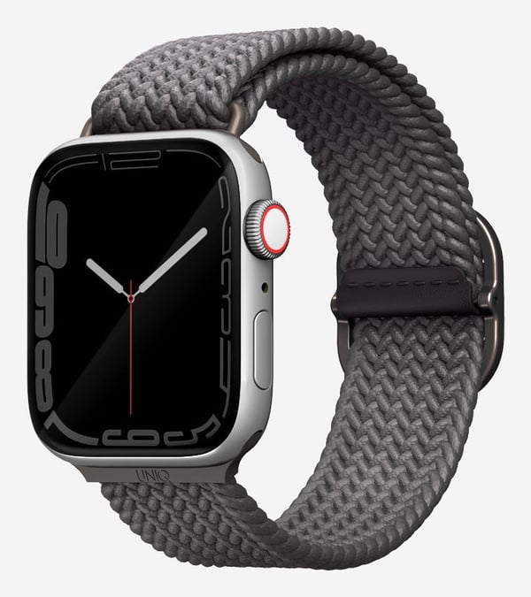 Uniq Aspen flätat armband för Apple Watch 1/2/3/4/5/6/7/8/SE/SE2 40/38/41 mm – Grå