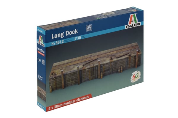 Miniatyrbild 1 av 6: Italeri Long Dock delar och tillbehör till skalmodell Byggnad