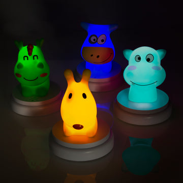 Miniatyrbillede 6 af 6: Alecto silly hippo natlys til baby Fritstående Blå LED
