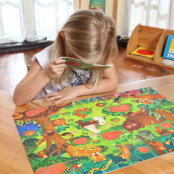 Miniatyrbild 3 av 5: MIDEER Secret Puzzle Forest Pussel 35 styck Djur