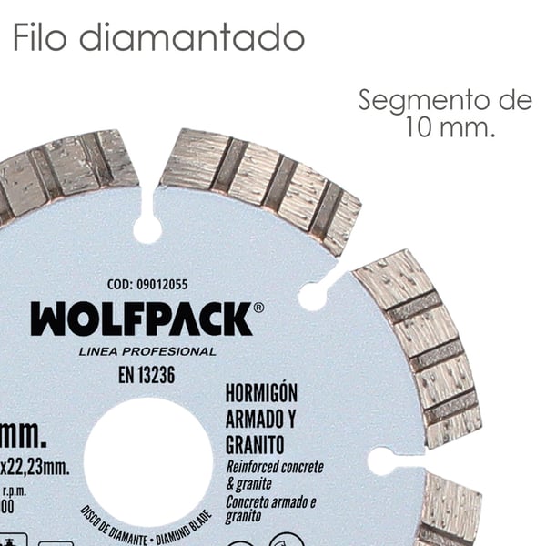 Wolfpack Disco Diamante Hormigon Armado / Granito Ø 115 mm.