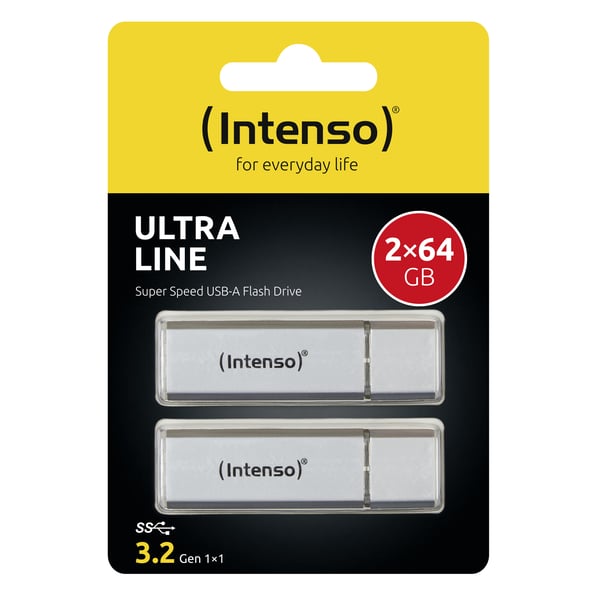 Intenso Ultra Line 2 x 64GB USB-sticka USB Type-A 3.2 Gen 1 (3.1 Gen 1) Silver