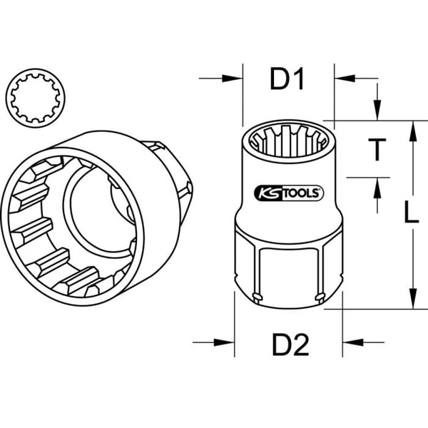 Miniatyrbillede 2 af 2: KS Tools 916.406 stiksæt