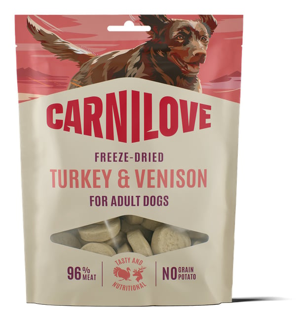 Miniatyrbillede 1 af 8: CARNILOVE FREEZE DRIED Hund Snacks Tyrkiet 60 g