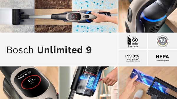 Bosch BCS931GAC stav støvsuger & elektrisk kost Stick vakuum Batteri Dry HEPA Poseløs 0,4 L Grafit 3 At