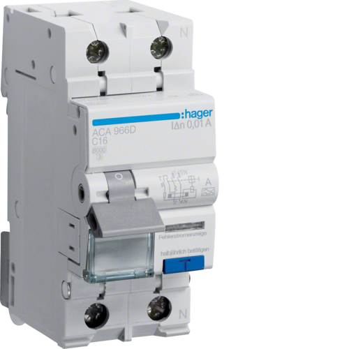 RCBO 2P 16A C 0,01A type A ACA966D
