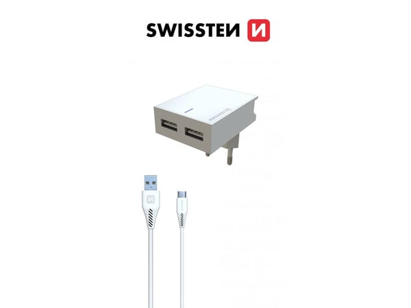Pikkukuva 2 / 4: Swissten 22047000 mobiililaitteen laturi Universaali Valkoinen AC Sisätila