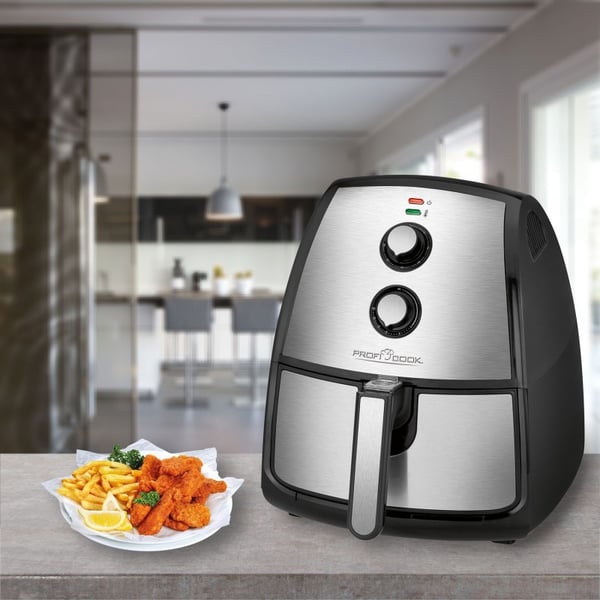 Clatronic PC-FR 1115 H Single 3,5 l Fristående 1500 W Varmluftsfritös Svart, Rostfritt stål