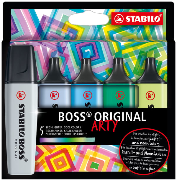 Miniatyrbild 1 av 7: STABILO BOSS ORIGINAL märkpennor 5 styck Mejselspets Multifärg