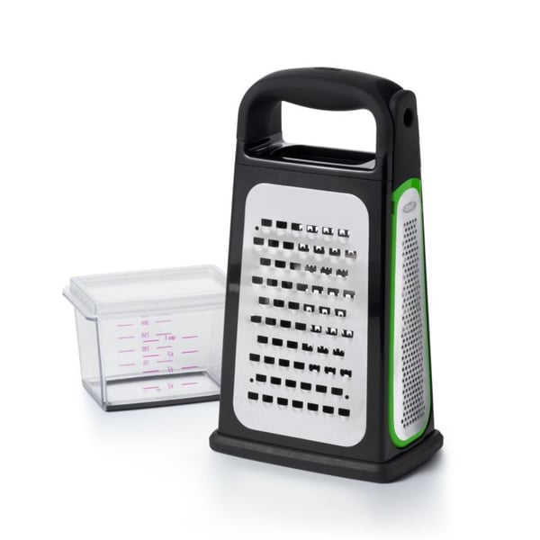Miniatyrbillede 8 af 10: OXO Good Grips Kastenreibe Fladt rivejern Sort, Grøn, Rustfrit stål