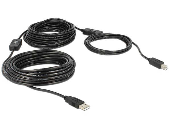 DeLOCK 20m, USB2.0-A - USB2.0-B USB-kaapeli USB A USB B 0,48 Gbit/s Musta