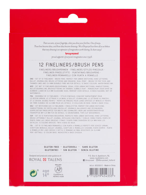 Miniatyrbillede 3 af 3: Bruynzeel 60325012 fineliner Fin Flerfarvet 12 stk