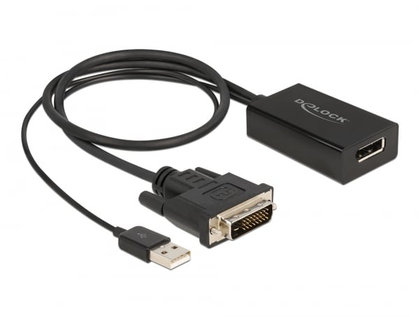 DeLOCK 63189 videokaapeli-adapteri 0,5 m DVI DisplayPort Musta DeLOCK 63189 videokaapeli-adapteri 0,5 m DVI DisplayPort Musta