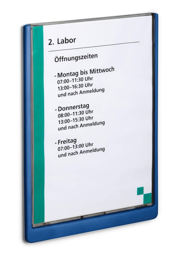 Durable 486707 skilteholder & informationsstativ A4 Plast Blå