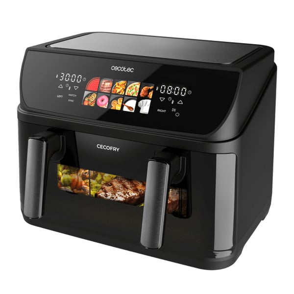 Pikkukuva 11 / 16: Cecotec Cecofry&Grill Duoheat 10000 Kaksois 10 L Erillinen 2800 W Kuumakiertoilmakypsennin Musta