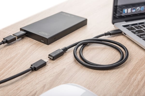 Miniatyrbillede 3 af 9: Digitus AK-300210-015-S USB-kabel USB 2.0 1,5 m USB C 0,48 Gbit/sek. Sort