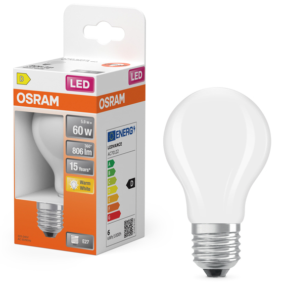 Miniatyrbillede 2 af 5: Osram 4099854467738 LED-lampe Varm hvid 2700 K 5,9 W E27 D