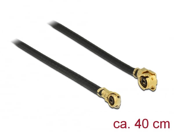 DeLOCK 89650 koaksiaalikaapeli 1.13 0,4 m MHF (I-PEX) MHF IV/ HSC MXHP32 Musta, Kulta