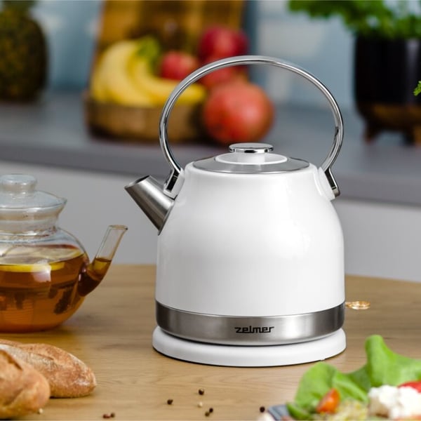 Miniatyrbillede 4 af 10: Zelmer ZCK7940 elkedel 1,5 L 2200 W Rustfrit stål, Hvid