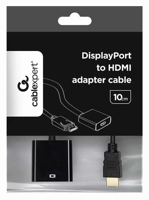 Pikkukuva 3 / 3: Gembird A-DPM-HDMIF-002 videokaapeli-adapteri 0,1 m DisplayPort HDMI-tyyppi A (vakio) Musta