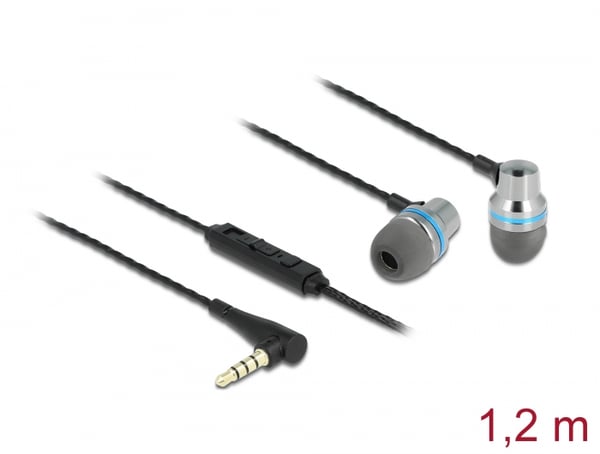 Miniatyrbild 3 av 3: DeLOCK 27183 hörlur och headset Kabel I öra Samtal/musik Grå
