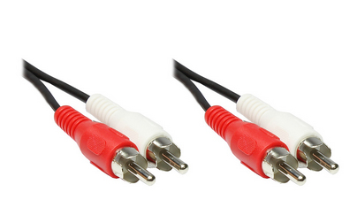 Alcasa 1.5m 2 x RCA m/m ljudkabel 1,5 m Svart