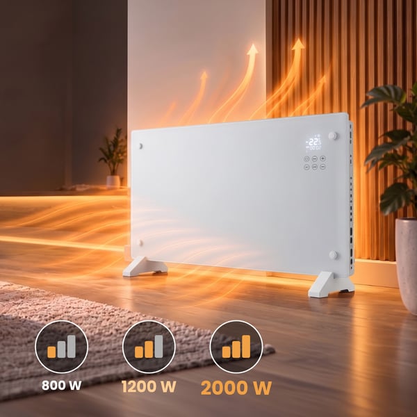 Miniatyrbild 3 av 11: Extralink SMART GLASS PANEL HEATER, WHITE, 2000W, WIFI, LPL-23A-WH