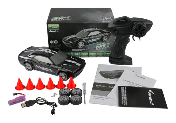Miniatyrbillede 6 af 8: Amewi Drift Muscle Car 4WD 1 20 RTR sort Med Undervognsbelysning