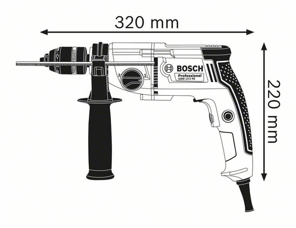 Bosch 0 601 1B2 002 bor 500 rpm Nøglefri 2,4 kg Sort, Blå