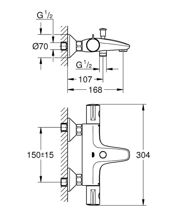 GROHE Grohtherm 800 Krom