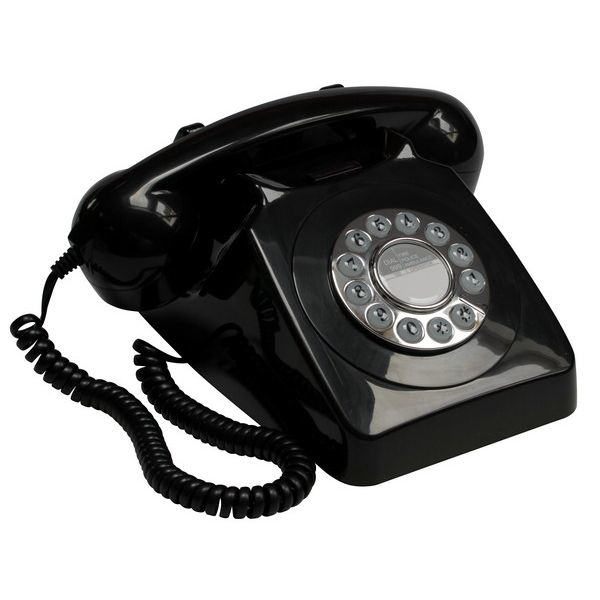 Miniatyrbild 1 av 3: GPO Retro 746 Analog telefon Svart