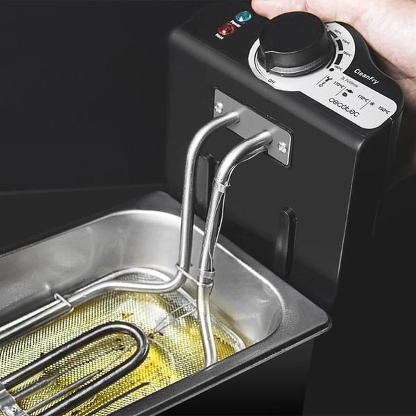 Cecotec Cleanfry Single 3 l Fristående 2000 W Fritös Svart, Rostfritt stål
