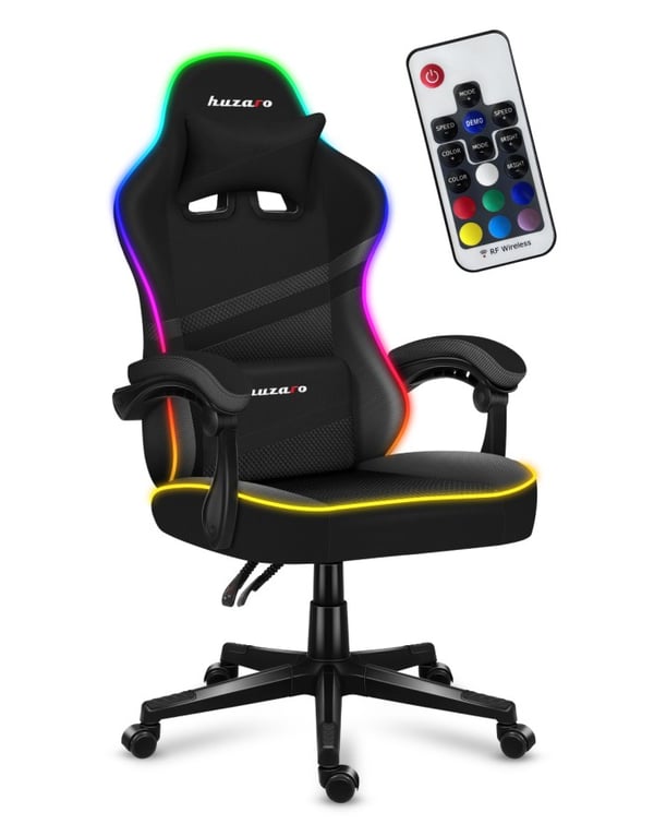Huzaro FORCE 4.4 RGB PC gamingstol Spand (vugge) sæde Sort